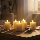 6 Pcs Ivory Flameless Votive Candles Timer Realistic Black Wick Battery