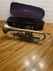 Vtg Antique 1930s Supertone Bandmaster Elkhart Ind  Cornet In Case Silvertone 