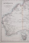 1889 Large Antique Map   Australia Tasmania Victoria Queensland New South Wales
