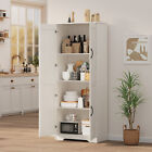 60  Kitchen Pantry Cabinet With 2 Doors   Shelves  Wooden Storage Cupboard
