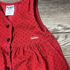 Vintage Oshkosh Bgosh Dress Jumper Corduroy Red Polka Dot Sz 3t Usa Made Read