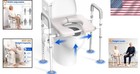 Raised Toilet Seat With Handles  Width   Height Adjustable