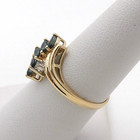 Solid 10k Gold Natural Marquise Sapphire Diamond Ring Bypass Setting Jcm Sz7