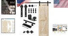 Customizable Unfinished British Brace Barn Door With Sliding Hardware Kit