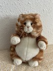 Vintage Russ Berrie Prudence 8  Orange White Fat Tabby Kitty Cat Plush Pink Nose