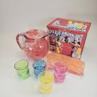 Vtg  1990s Plastic Kool-aid Drink Set Pitcher W 4 Cups  Spoon And Ice Tray