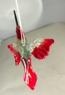 Hand Blown Glass Bird Animal Hummingbird Figurine Hanging Ornament Red Blue 4 9