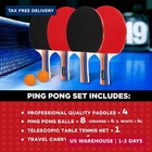 Fbsport Ping Pong Paddle Set  Table Tennis Set With 4 Rackets And 8 Balls  Retra