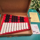 Rare Vtg Glockenspiel Xylophone Walberg   Auge 18 Keys Song Bells Complete