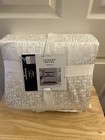 New Luxury Hotel Amalfi White Jacquard Full queen Duvet Cover Set 3pc