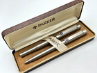Vintage Nos  C1979 Parker 25 Flighter Blue Fountain Pen   Ballpoint Set England