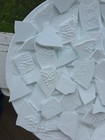 Broken Cut Vintage Milk Glass Raised Design Plates Mosaic Pieces Crafts Jewelry