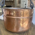 Vintage Copper Pail Bucket Pot Iron Handle Hammered 7  High X 11  Diameter