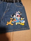 Vintage 90s Mickey   Minnie Pluto Goofy   Donald Duck Denim Shorts - Size 7