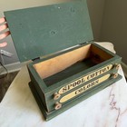 Wooden Spool Cotton Colors Sewing Box Rustic Green Storage Chest 13 5in