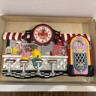 Vintage 3-d  coca-cola Ice Cream Shop Soda Fountain Jukebox Diner Wall Clock 