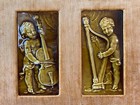 Providential Tile Works Cherub Musician Tiles In Frame C  1885-1911 Issac Broome