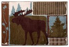 Carstens Vintage Moose Small Rustic Cabin Area Rug Doormat 24   X 36    