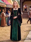 Renaissance Costume Dress For Women  Velvet Medieval Ren Faire Gown  Long Bel   