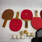 Vintage Ping Pong Paddle Set Lot Balls Net Audience Stiga Sportcraft Multi