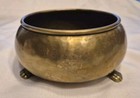 Antique 19th Century Imperial Russian Hammered Brass Bowl planter W claw Feet 