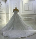 Luxury Beading Sequins Mermaid Wedding Dresses With Detachable Train Bridal Gown