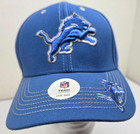 Rare Nfl Team Apparel Detroit Lions Blue Hat Embroidered 3d Logo Velcr  Strap