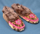 Vintage Handmade Alaska Native Inuit Eskimo Fur Slippers Beadwork 8 5-9