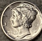 1944 D Silver Mercury Dime Fsb Gem Bu Lustrous 