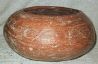 Pre-columbian Pottery Bowl Pot Red White 