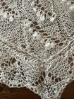 Vintage Fine Wool White Lace Scarf Shawl Kerchief 39x19
