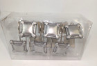 Set Of 12 New In Package Silver   Gray Square Shaped Shower Curtain Hooks