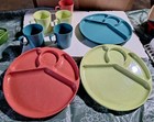 1960-70 s Vintage Gothamware Picnic Set For 6 Dish plates 5 Cups  1 Missing Cup 