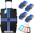8 Pack Luggage Straps And Tags Set For Suitcase  4 Vibrant Color Straps And 4   