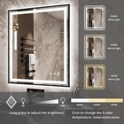 Snugace 24 x 40  Led Bathroom Mirror With Black Frame  Stepless Dimmable 