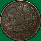 1837 Bank Of Lower Canada Quebec Half Penny Token Fine F Coin  38290