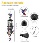 Hummingbird Wind Chimes Outdoor Garden   Yard Decor Black Aluminum Tubes Hanging