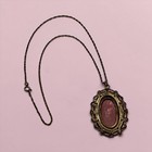Vintage Art Deco Style Czech Brass   Amethyst Glass Filigree Necklace