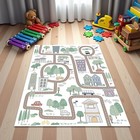 City Road Map Rug Toddler Nursery Playroom Mat Nonslip Washable Carpet Decor