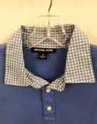 Michael Kors Mens Blue Short Sleeve Button Shirt 100  Cotton Size M Excellent