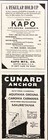 1919 Kapo Life Saving Water Garments Cunard Anchor Original Antique Print Ad
