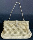 Vintage Magid France Rhinestone Evening Bag  Clutch Crystal Purse Satin Lined