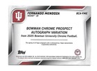 2025 Fernando Mendoza 1st Bowman Chrome University Blue Refractor Auto  96 150