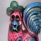 Vintage Mcm Bright Colorful Chicken Coin Bank Kitschy  70 s  No Stopper
