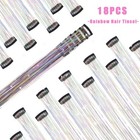 Nielp 18 Pcs Hair Tinsel Clip In  20 5 Inch Glitter 18 Pcs  Rainbow 