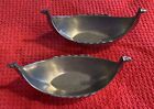 Vintage Pewter Just Andersen Denmark   1109 Set Of 2 Viking Ships Salt Cellars