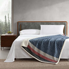Eddie Bauer Brushed Throw Blanket Reversible Sherpa   Brushed Fleece 