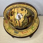 Vintage Old World Globe Zodiac Signs Wooden Desk Top World W stand Made In Italy