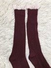 Boutique Vintage Lace Boot Socks With Vintage Lace Trim Burgundy Knee Lenght 20 