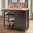 4-tier Rolling Kitchen Trolley Cart Utility Storage Cabinet On Wheels Brown